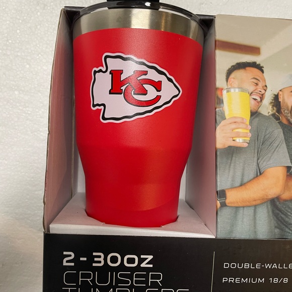 NIB Kansas City Chiefs 30oz Tumblers, Set of 2, Red and White, Simple Modern - Picture 3 of 7